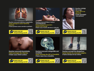 Collage Tabak, Warnhinweise